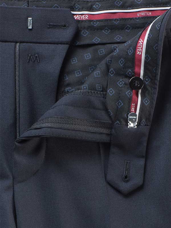 MEYER Roma Trousers - 344 Tropical Wool-Mix - Navy - Image 5