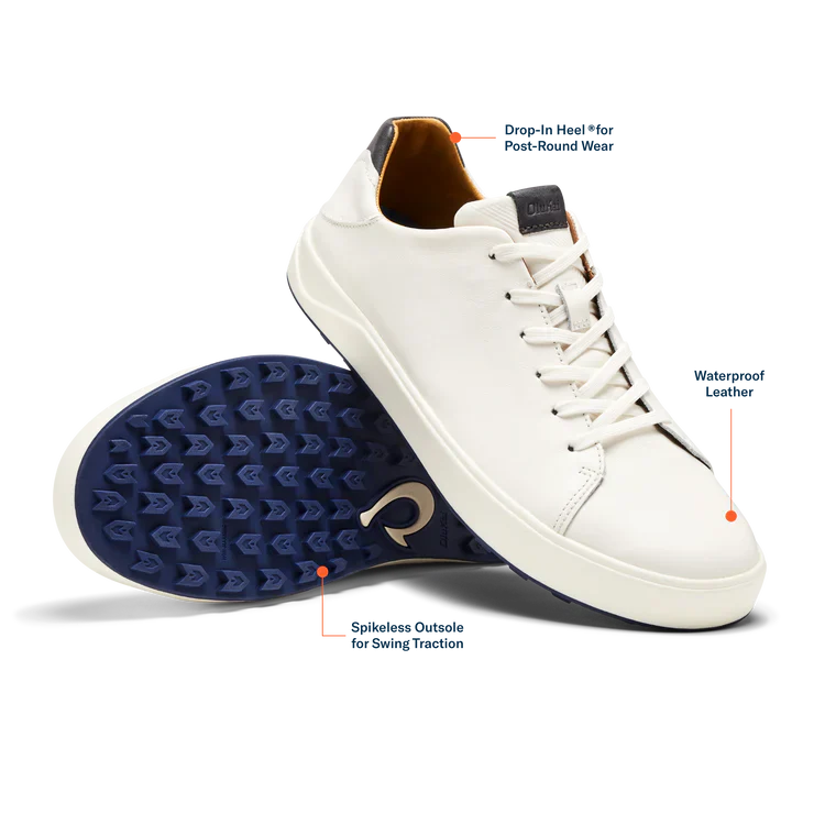 OLUKAI Wai‘alae Men’s Golf Shoes – Lightweight Performance – White - Image 6