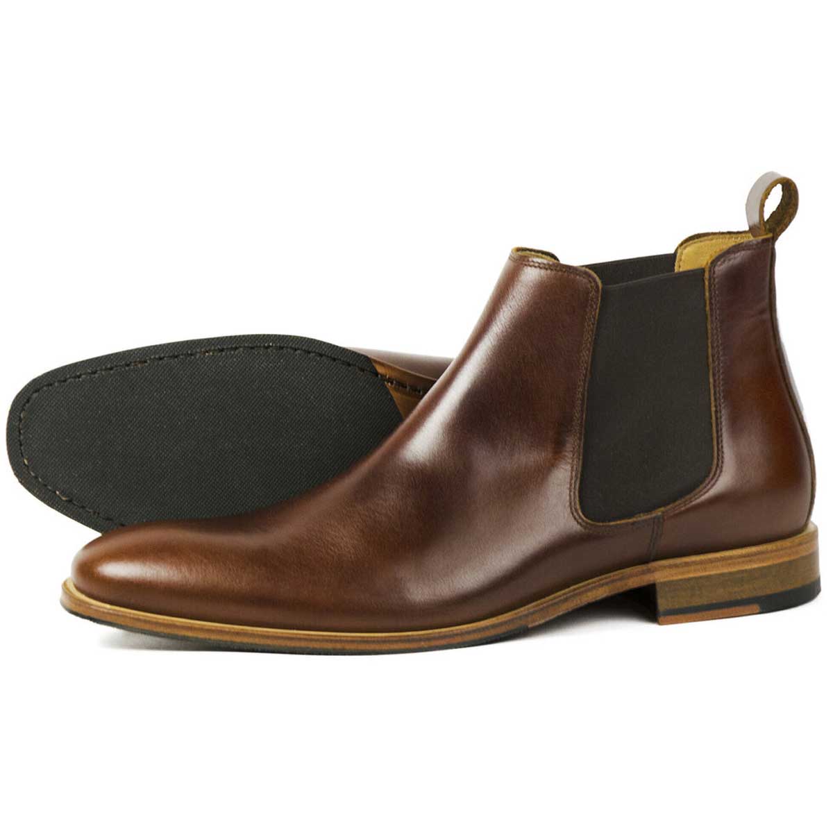 ORCA BAY Brompton Premium Chelsea Boots - Mens - Brown Pull-Up