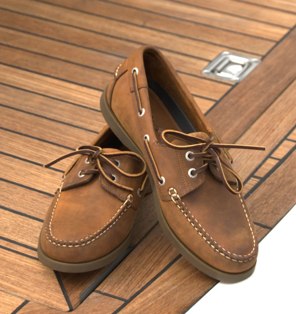 ORCA BAY Ladies Creek Leather Deck Shoes - Sand - Image 2