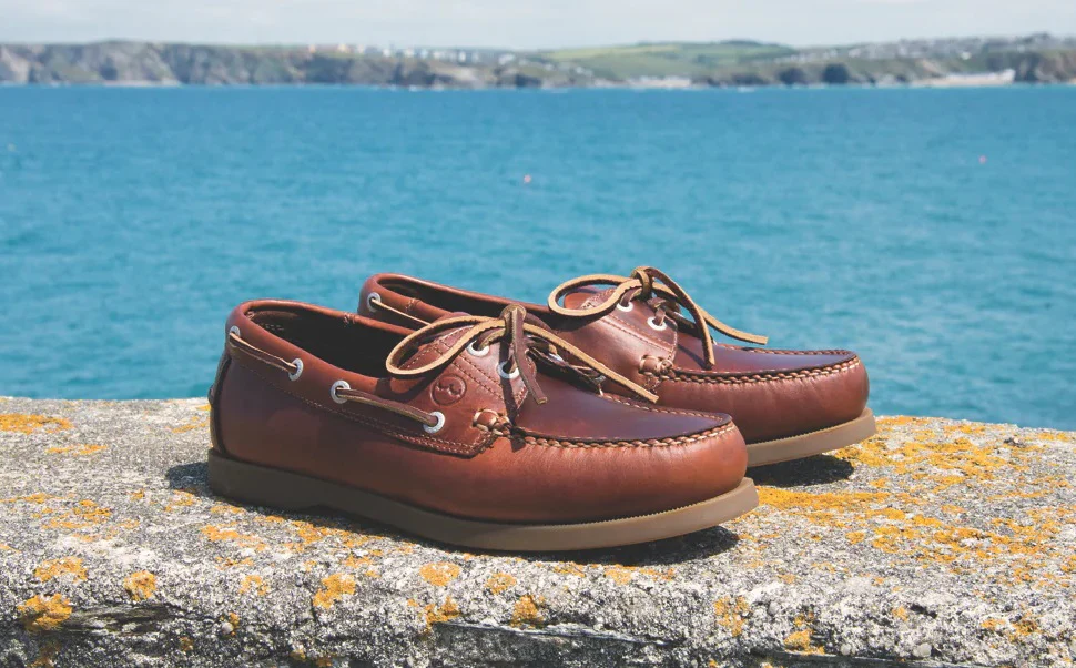 ORCA BAY Mens Creek Leather Deck Shoes - Saddle - Image 4