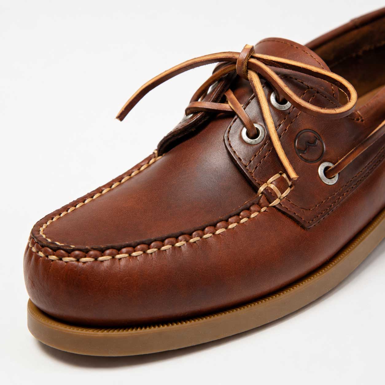 ORCA BAY Mens Creek Leather Deck Shoes - Saddle - Image 5