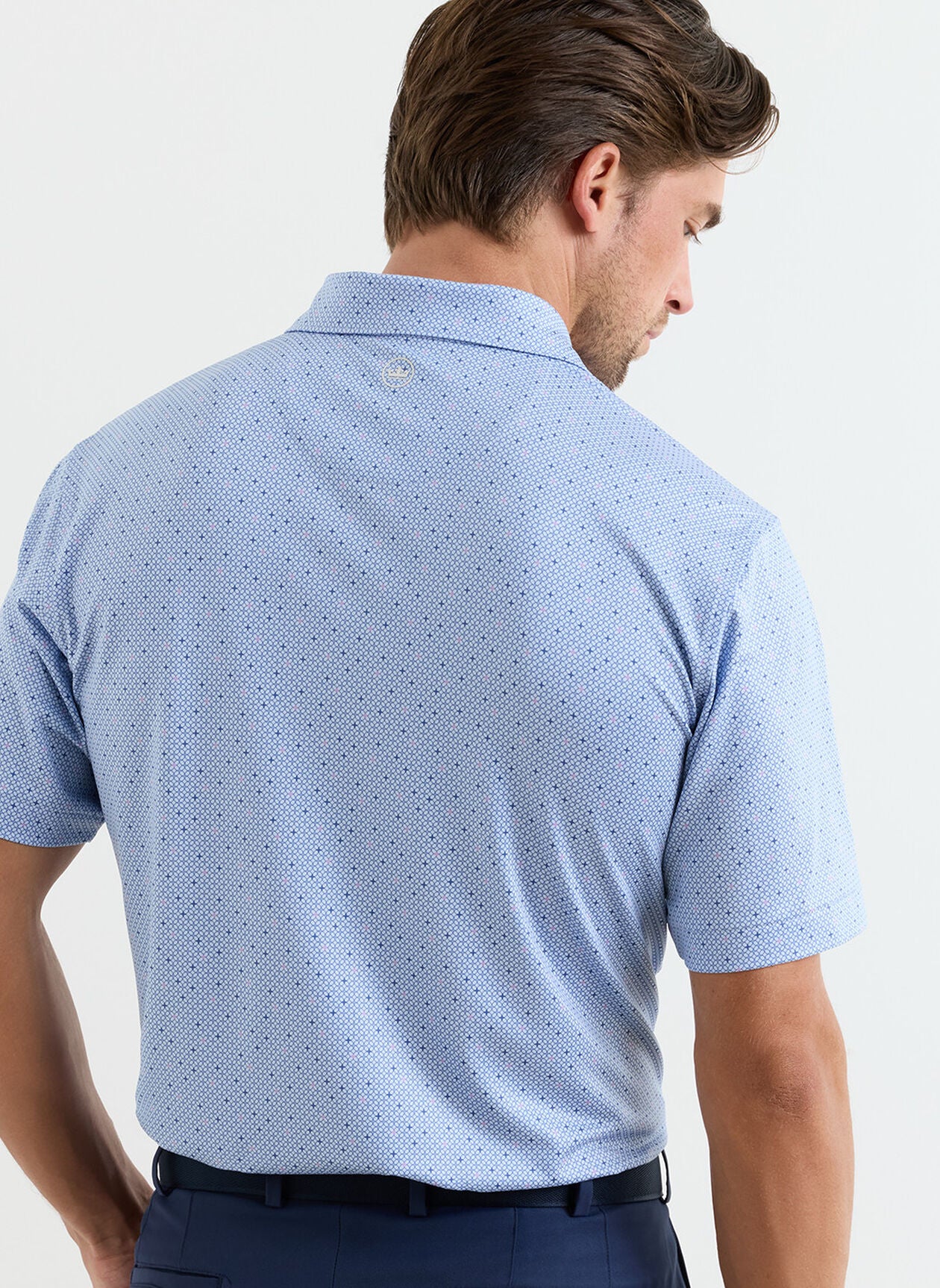 PETER MILLAR Barrier Performance Jersey Polo Shirt - Men's Classic Fit - Stream Blue - Image 3