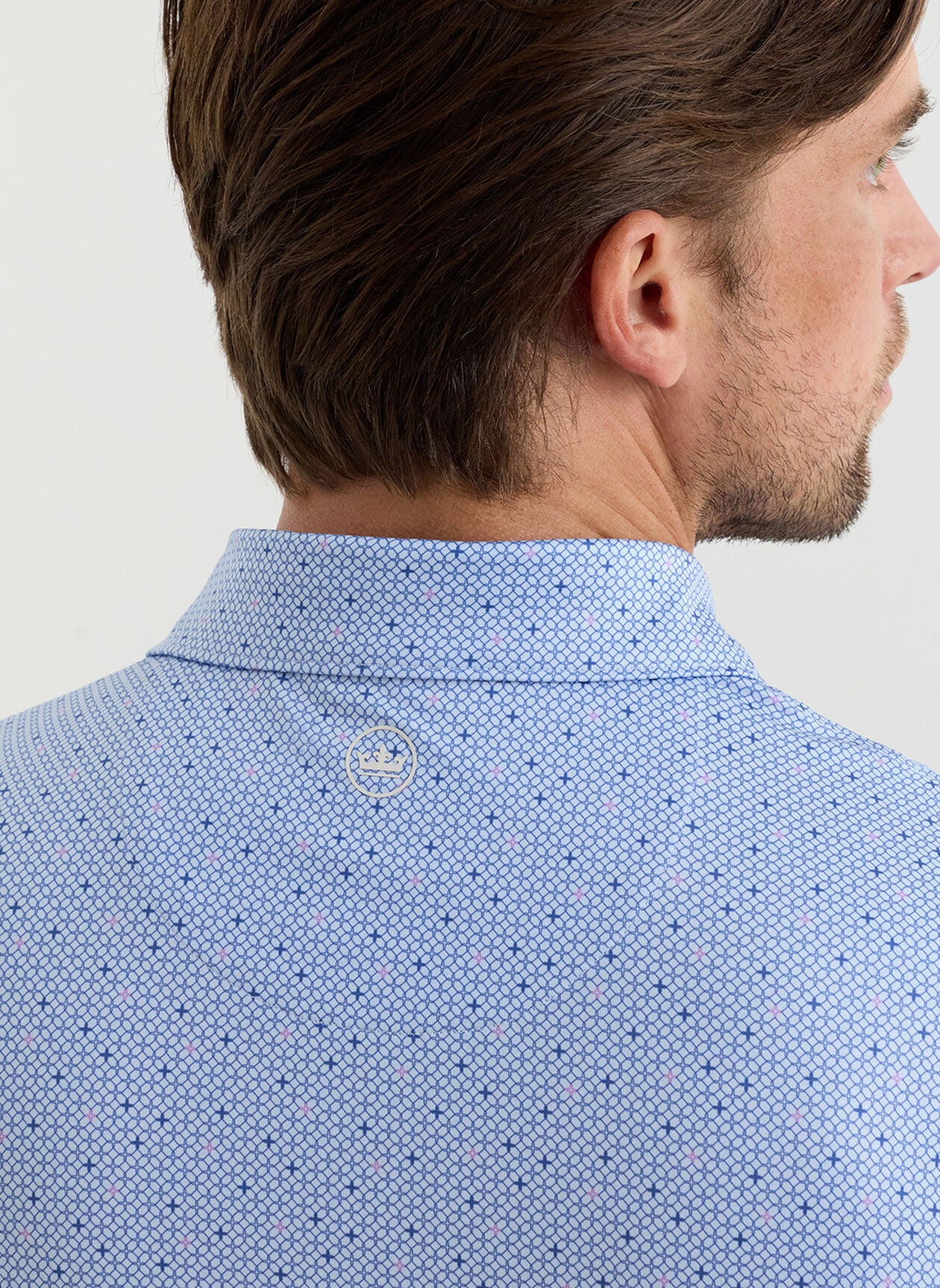 PETER MILLAR Barrier Performance Jersey Polo Shirt - Men's Classic Fit - Stream Blue - Image 5