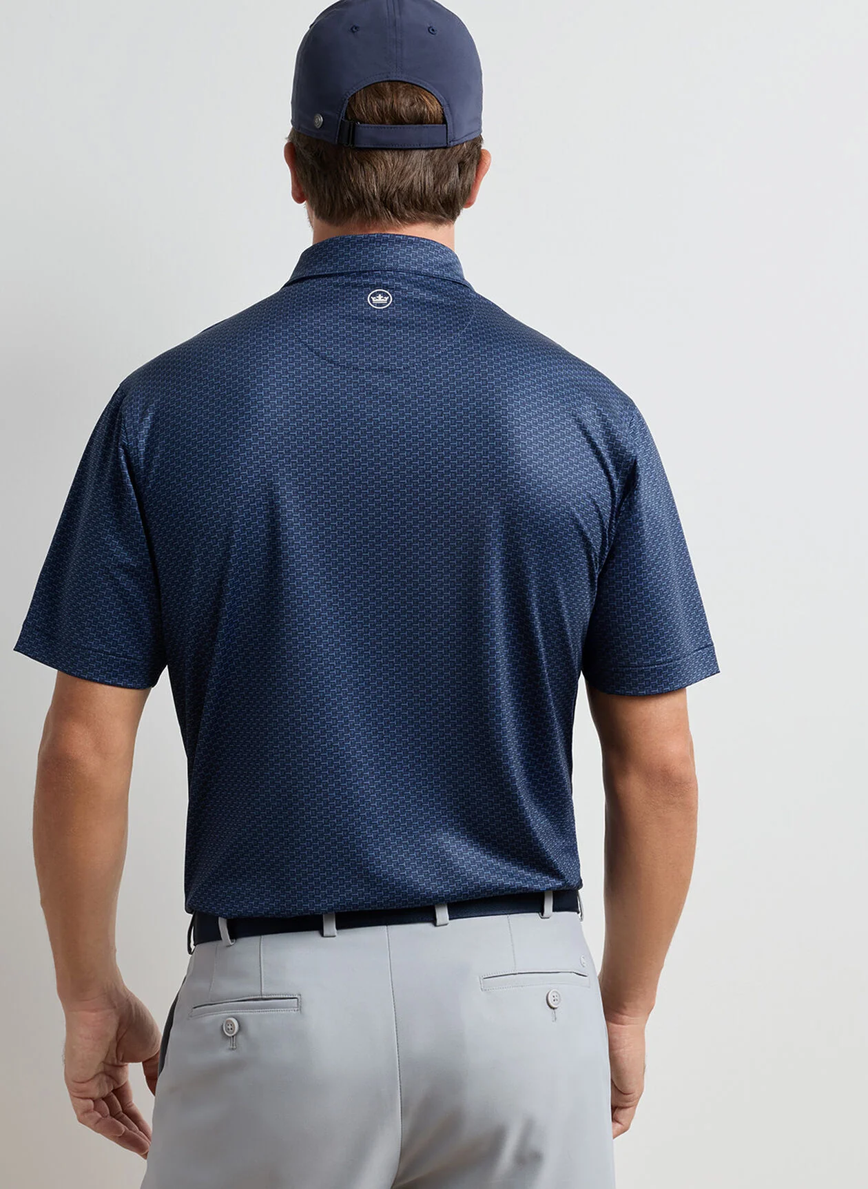 PETER MILLAR Bunker Bar Performance Jersey Polo Shirt - Men's Classic Fit - Navy - Image 3