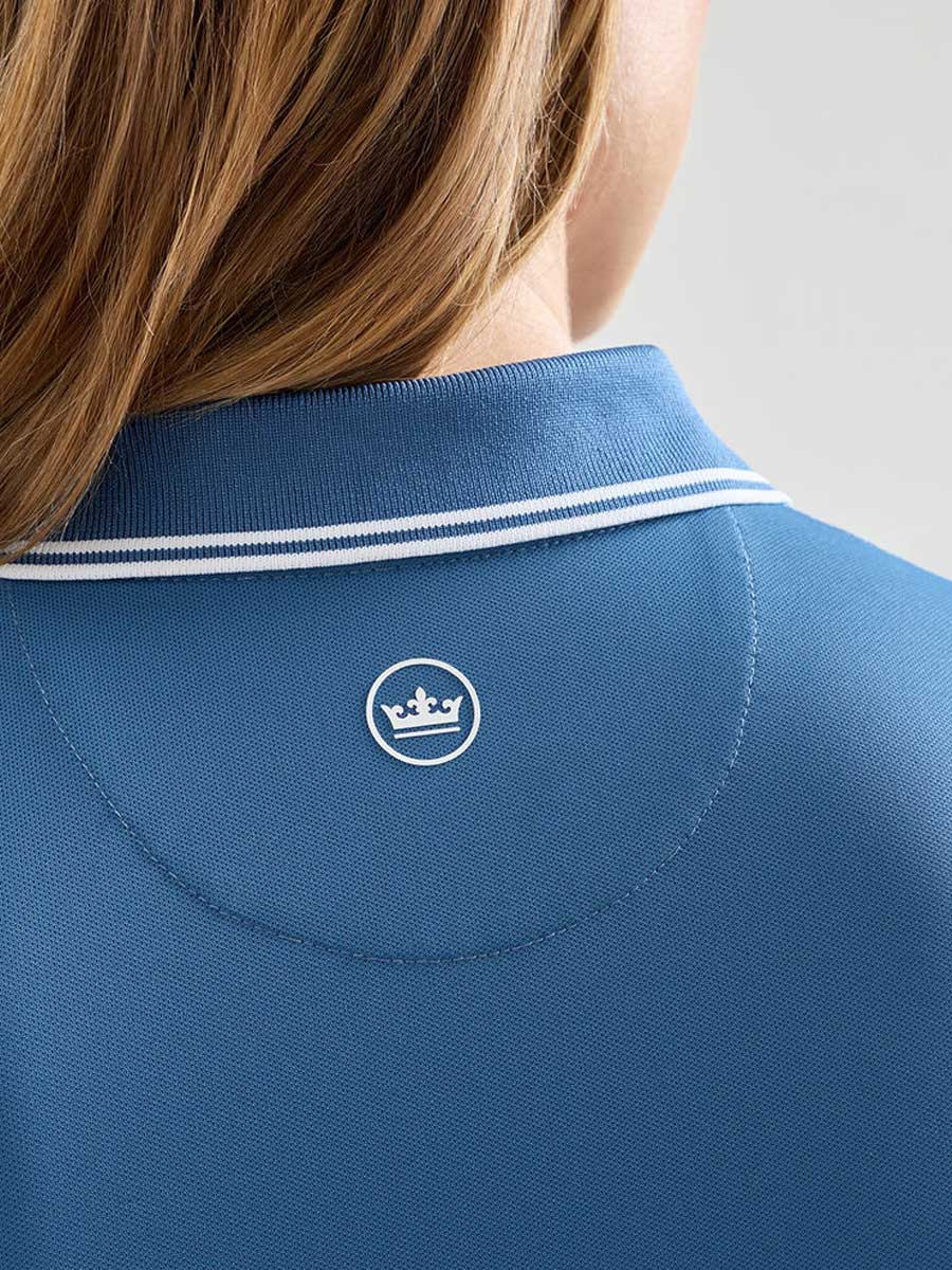 PETER MILLAR Canterbury Tipped Sport Mesh Sleeveless Polo - Womens - Windsor Blue / White - Image 5