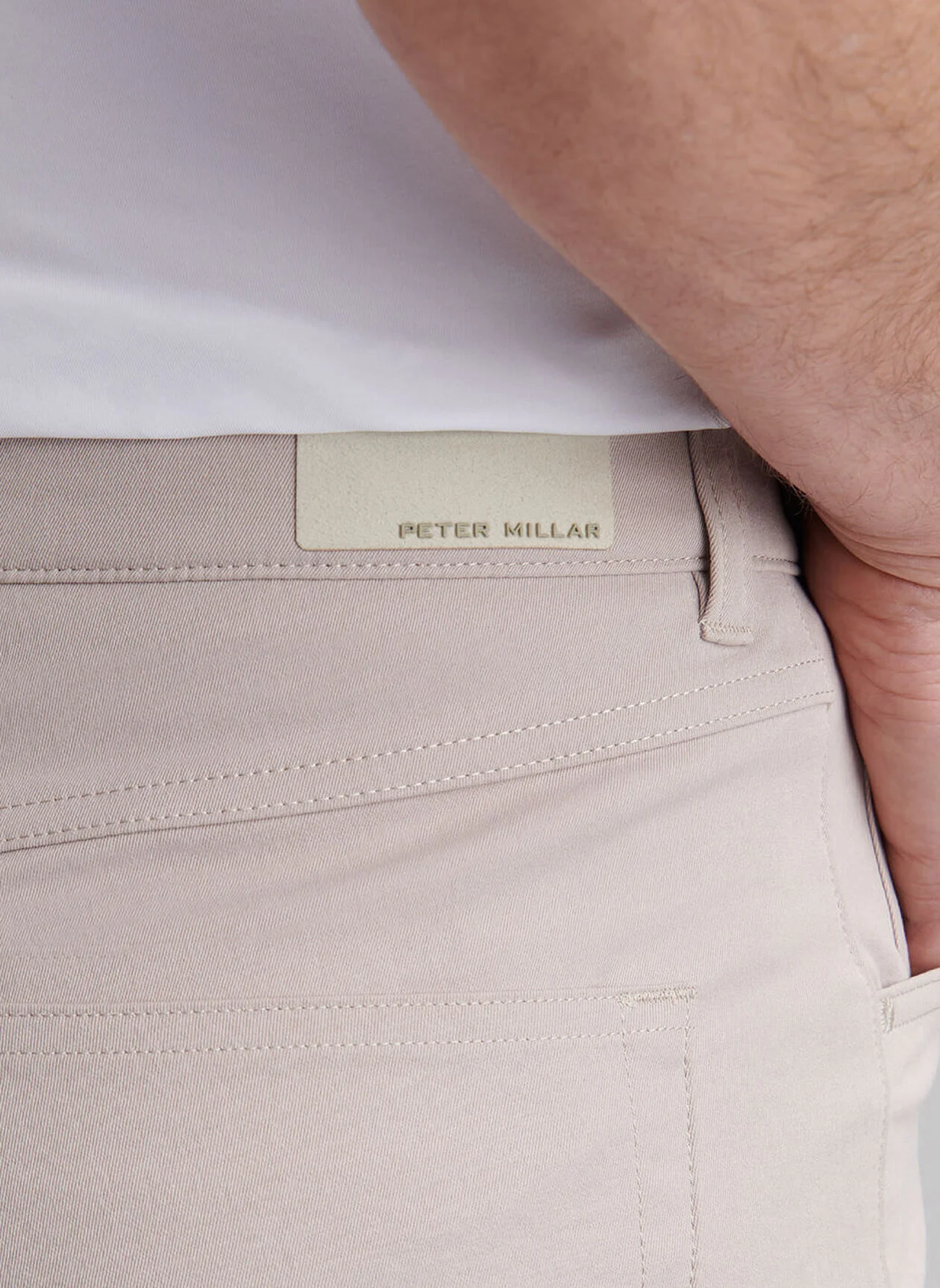 PETER MILLAR Eb66 Performance Five-Pocket Trousers - Men's Classic Fit - Khaki - Image 3