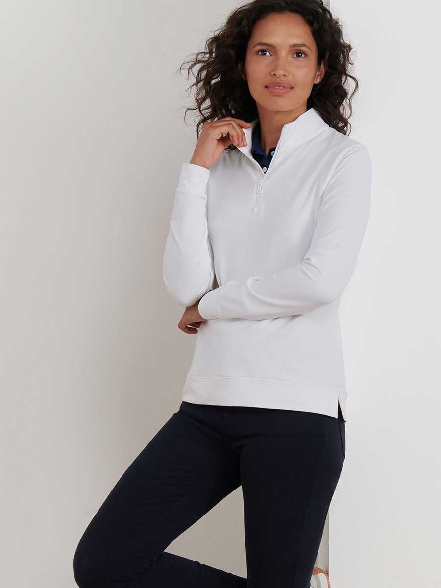 PETER MILLAR Essential Perth Pullover - Womens - White - Image 4