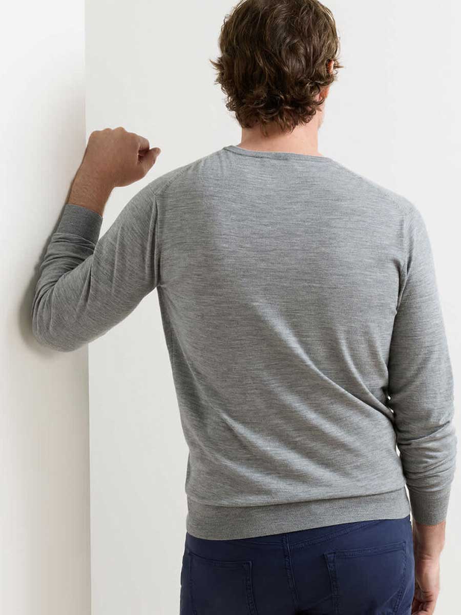 PETER MILLAR Excursionist Flex Crew Neck Jumper - Mens - Gale Grey - Image 3