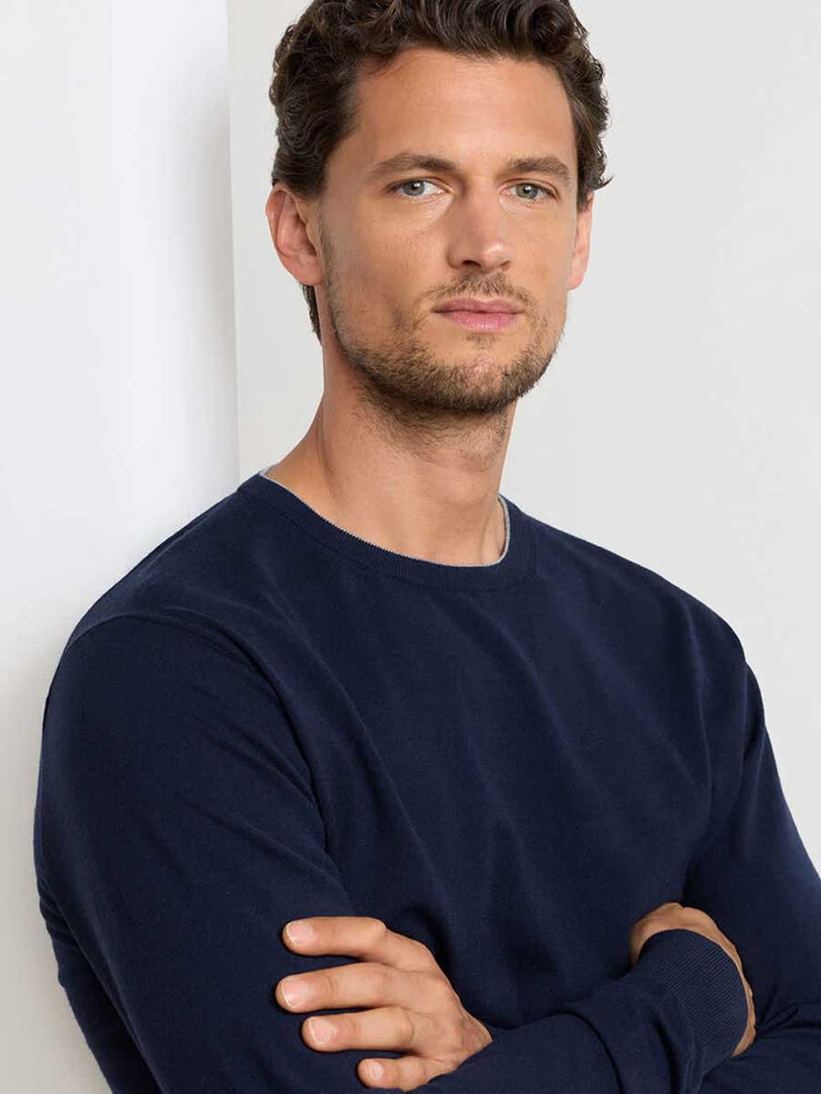 PETER MILLAR Excursionist Flex Crew Neck Jumper - Mens - Navy - Image 2