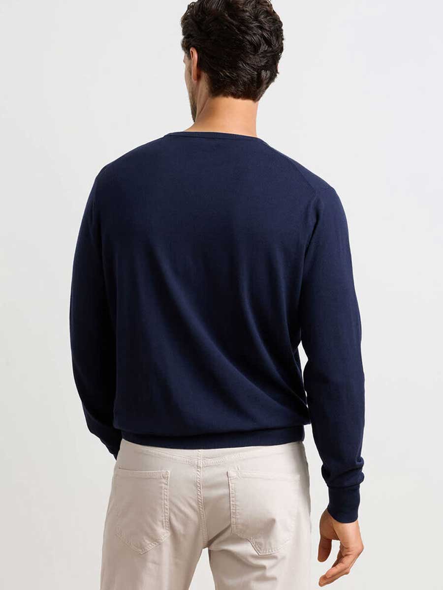 PETER MILLAR Excursionist Flex Crew Neck Jumper - Mens - Navy - Image 3