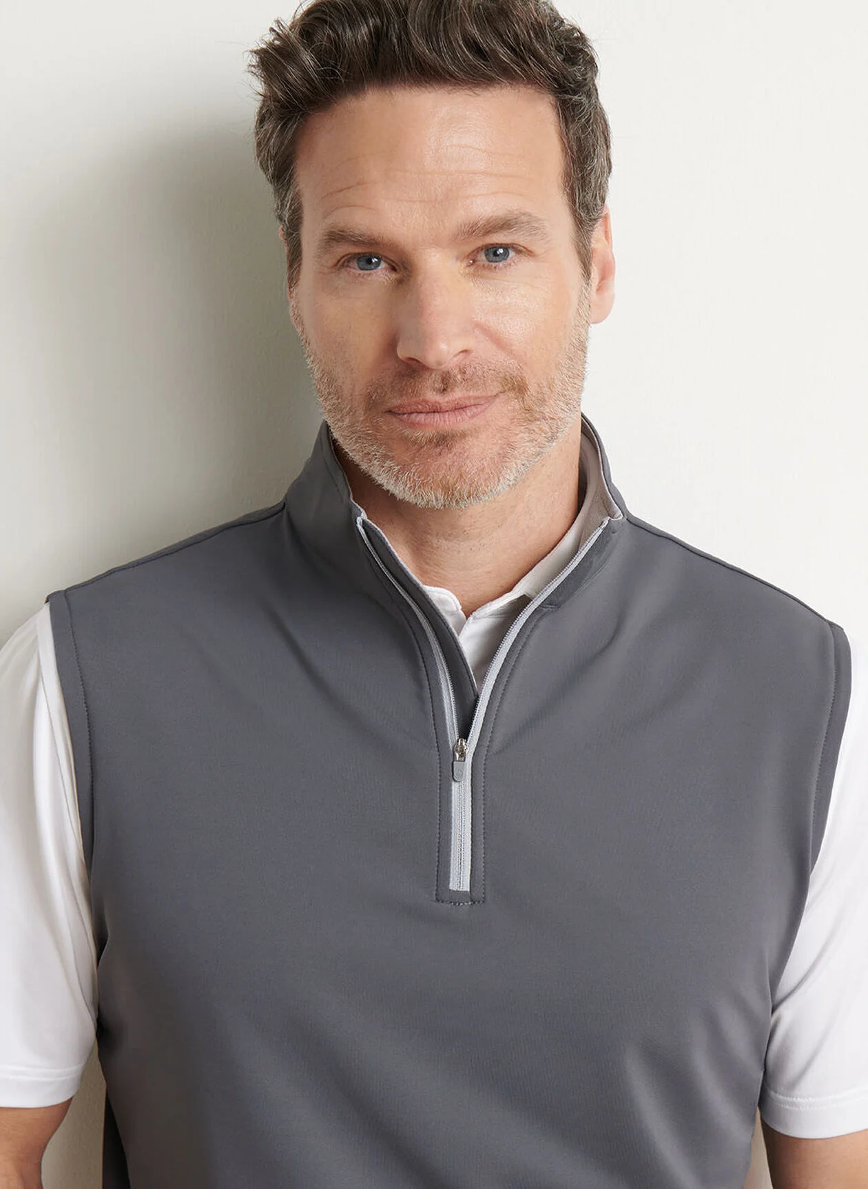 PETER MILLAR Galway Stretch Quarter-Zip Gilet – Men’s Classic Fit – Iron - Image 4