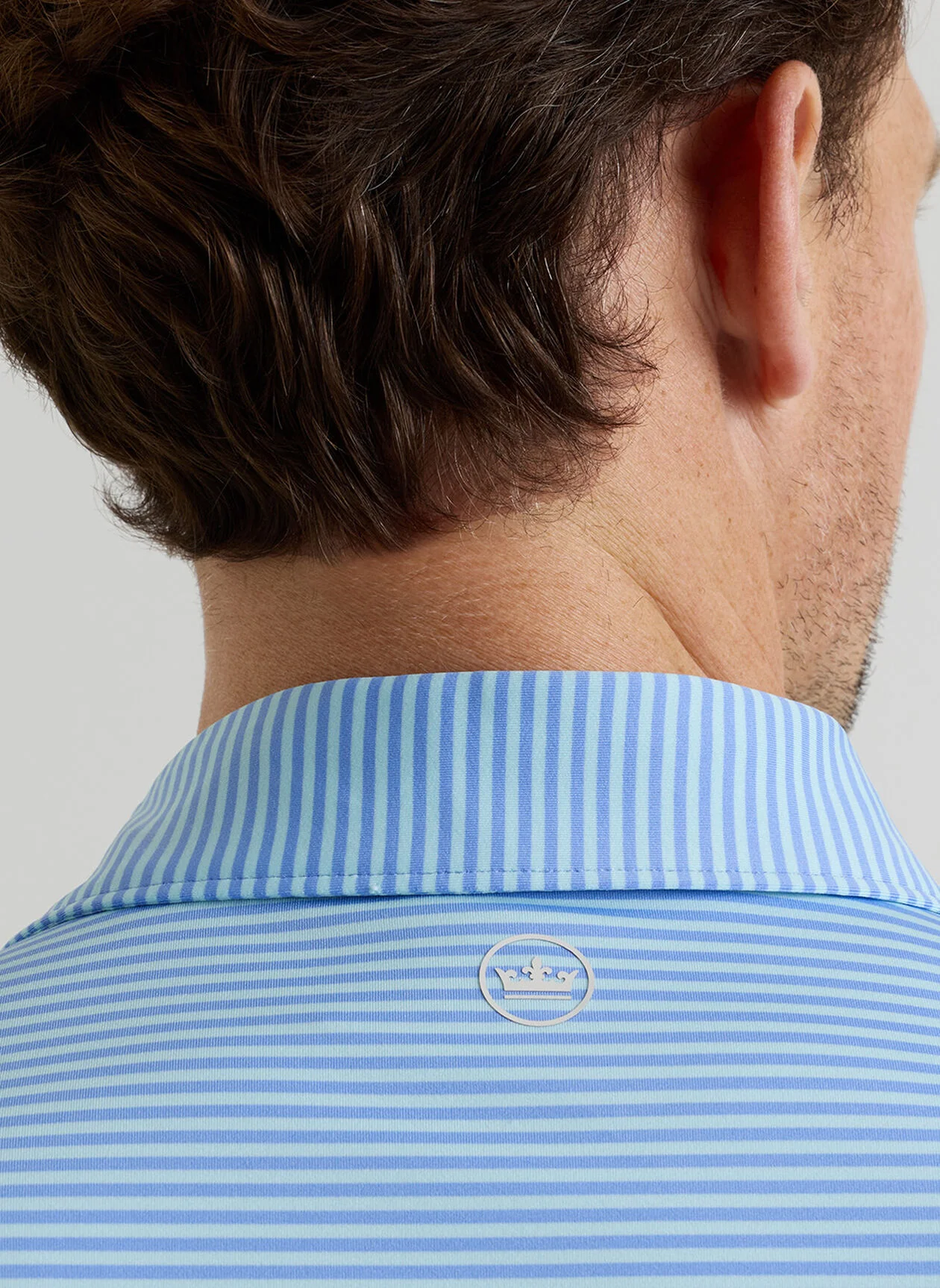 PETER MILLAR Hales Stripe Performance Jersey Polo Shirt – Men’s Classic Fit – Bluebird - Image 5