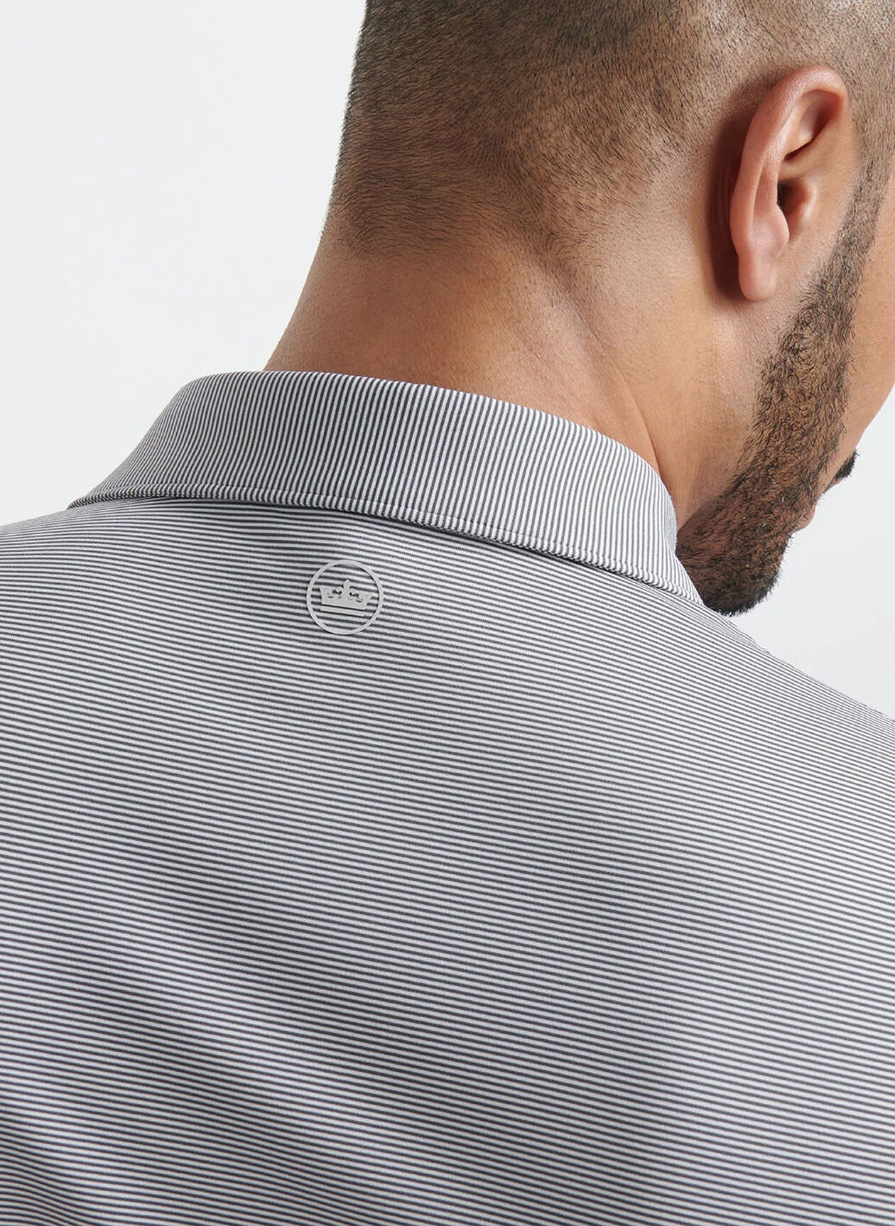 PETER MILLAR Jubilee Stripe Performance Jersey Polo Shirt – Men’s Classic Fit – Iron - Image 4
