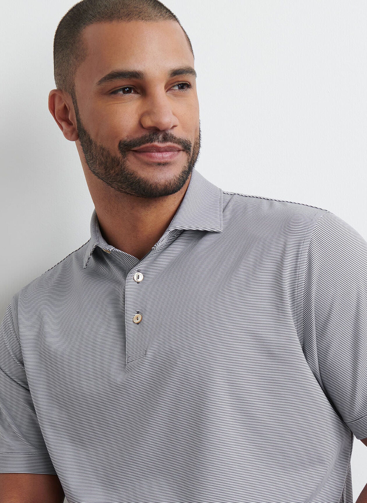 PETER MILLAR Jubilee Stripe Performance Jersey Polo Shirt – Men’s Classic Fit – Iron - Image 5