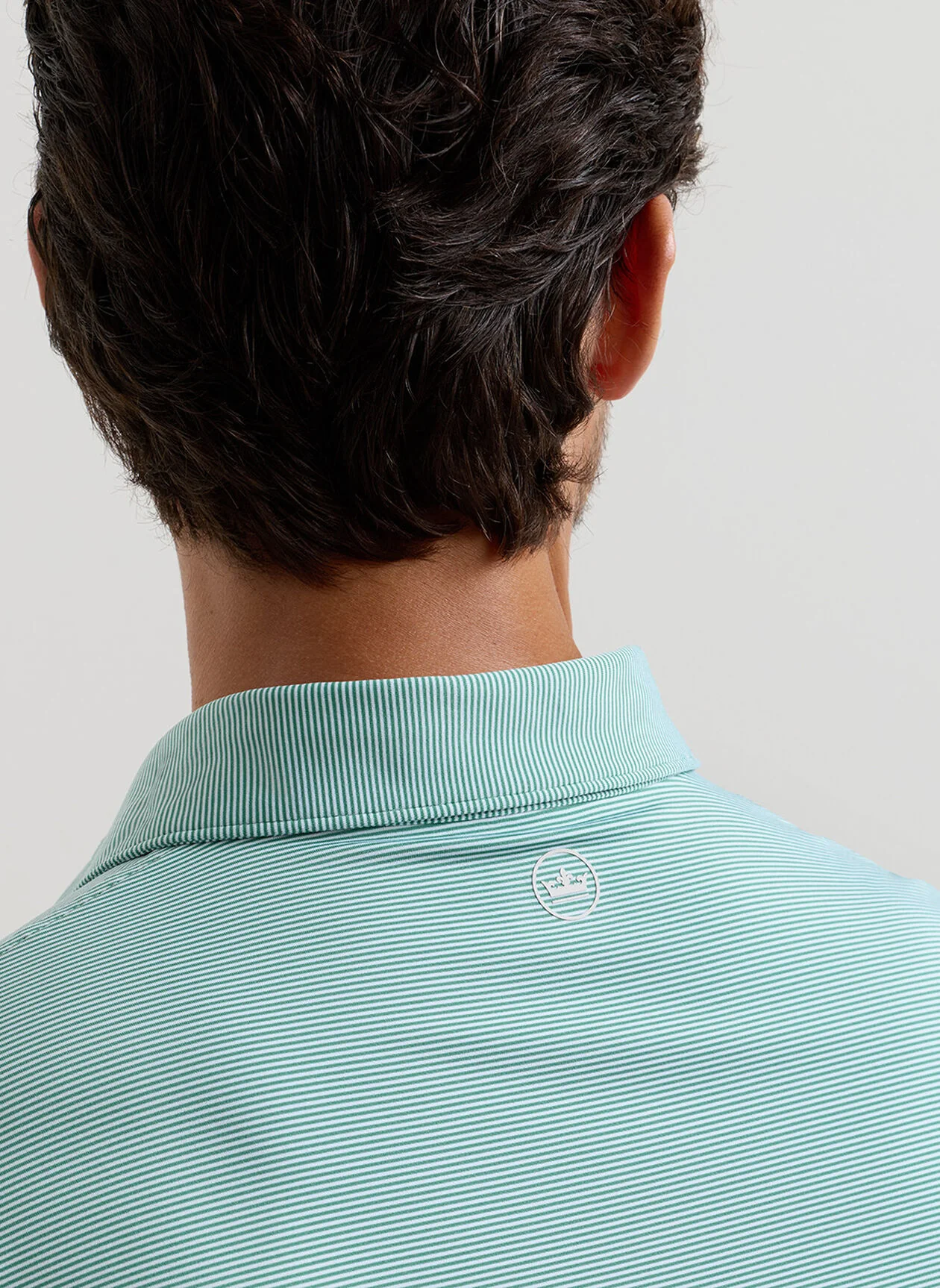 PETER MILLAR Jubilee Stripe Performance Jersey Polo Shirt – Men’s Classic Fit – Snow Pea - Image 5