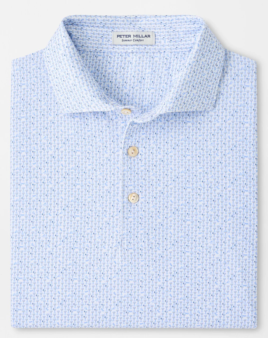 PETER MILLAR Paper Plane Performance Jersey Polo Shirt - Men's Classic Fit - White