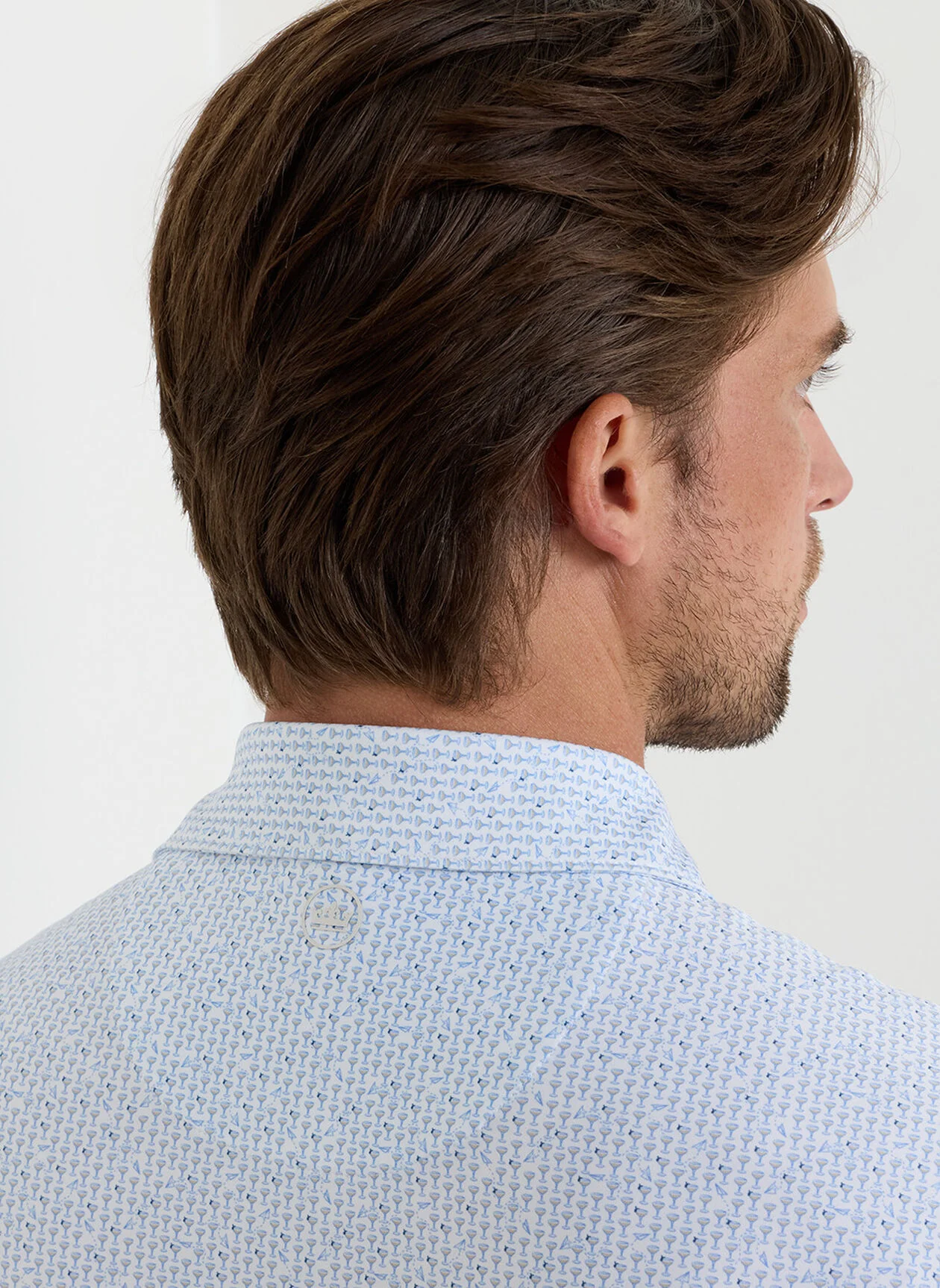 PETER MILLAR Paper Plane Performance Jersey Polo Shirt - Men's Classic Fit - White - Image 5