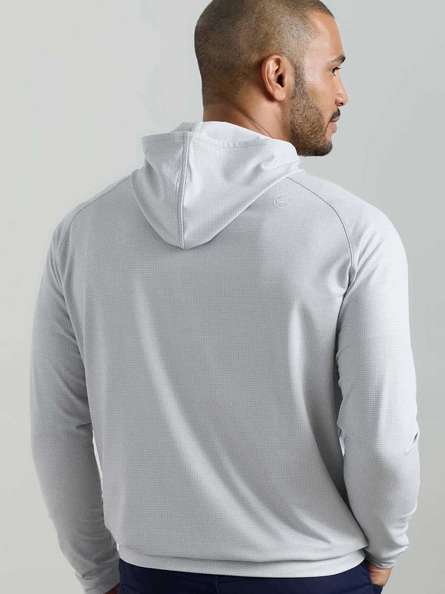 PETER MILLAR Pine Houndstooth Performance Golf Hoodie - Men's - Gale Grey - Image 3