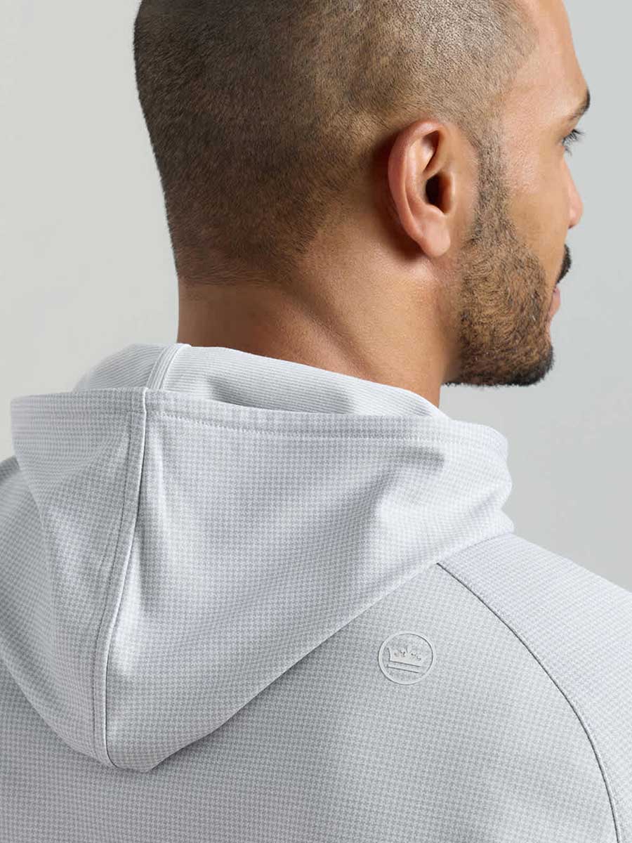 PETER MILLAR Pine Houndstooth Performance Golf Hoodie - Men's - Gale Grey - Image 4