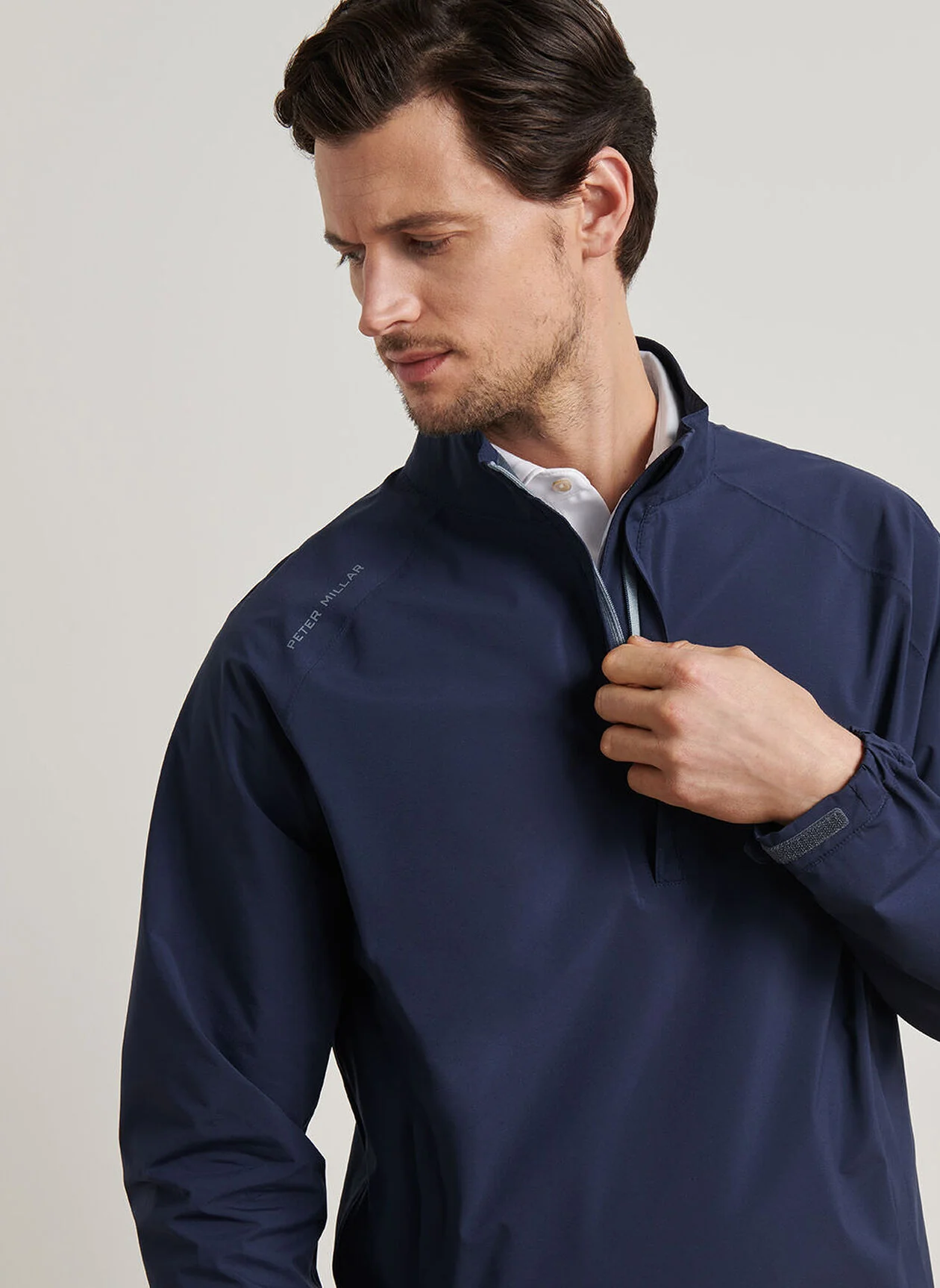 PETER MILLAR Shield Half-Zip Waterproof Rain Shell – Men’s – Navy - Image 4