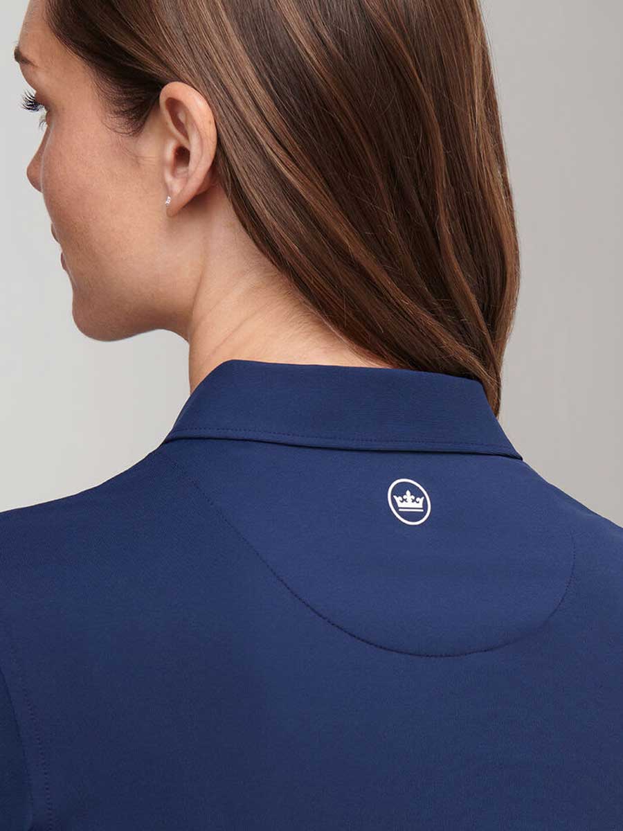PETER MILLAR Short Sleeved Button Polo - Womens - Navy - Image 5