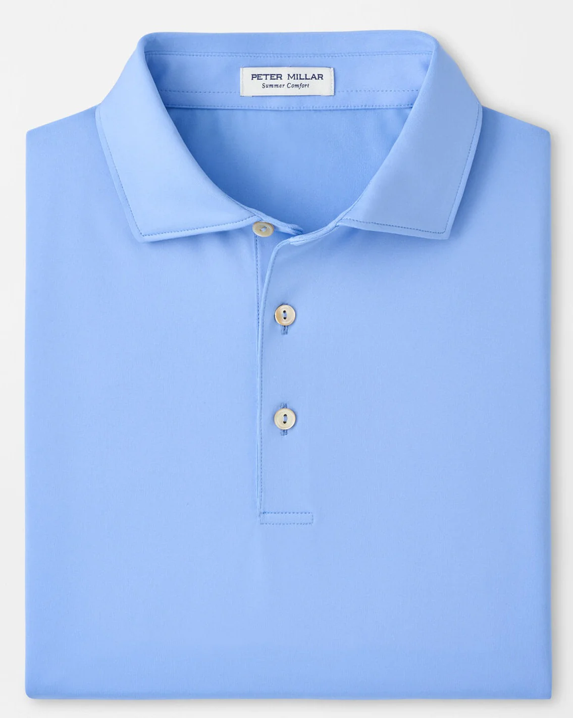 PETER MILLAR Solid Performance Jersey Polo Shirt - Men's Classic Fit - Bluebird