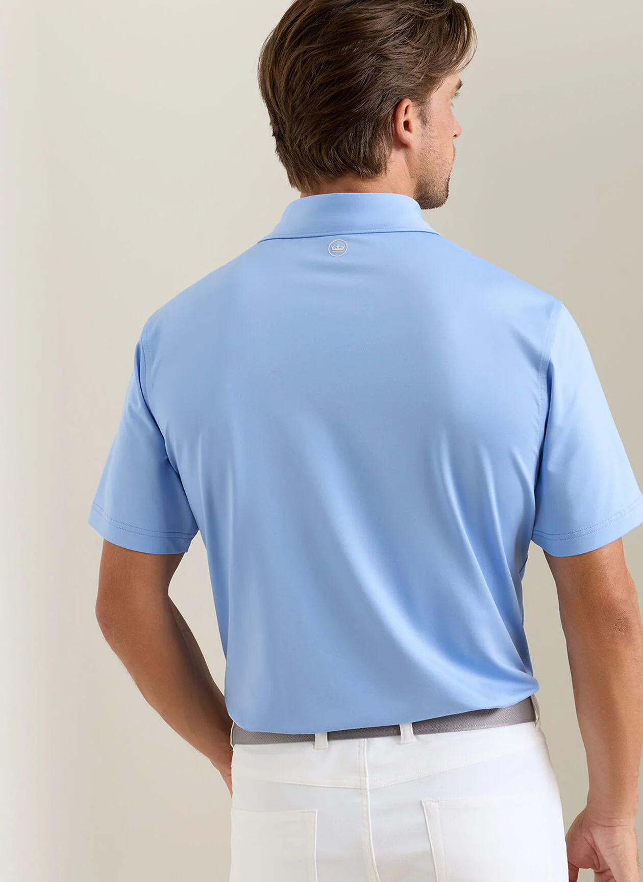 PETER MILLAR Solid Performance Jersey Polo Shirt - Men's Classic Fit - Bluebird - Image 3