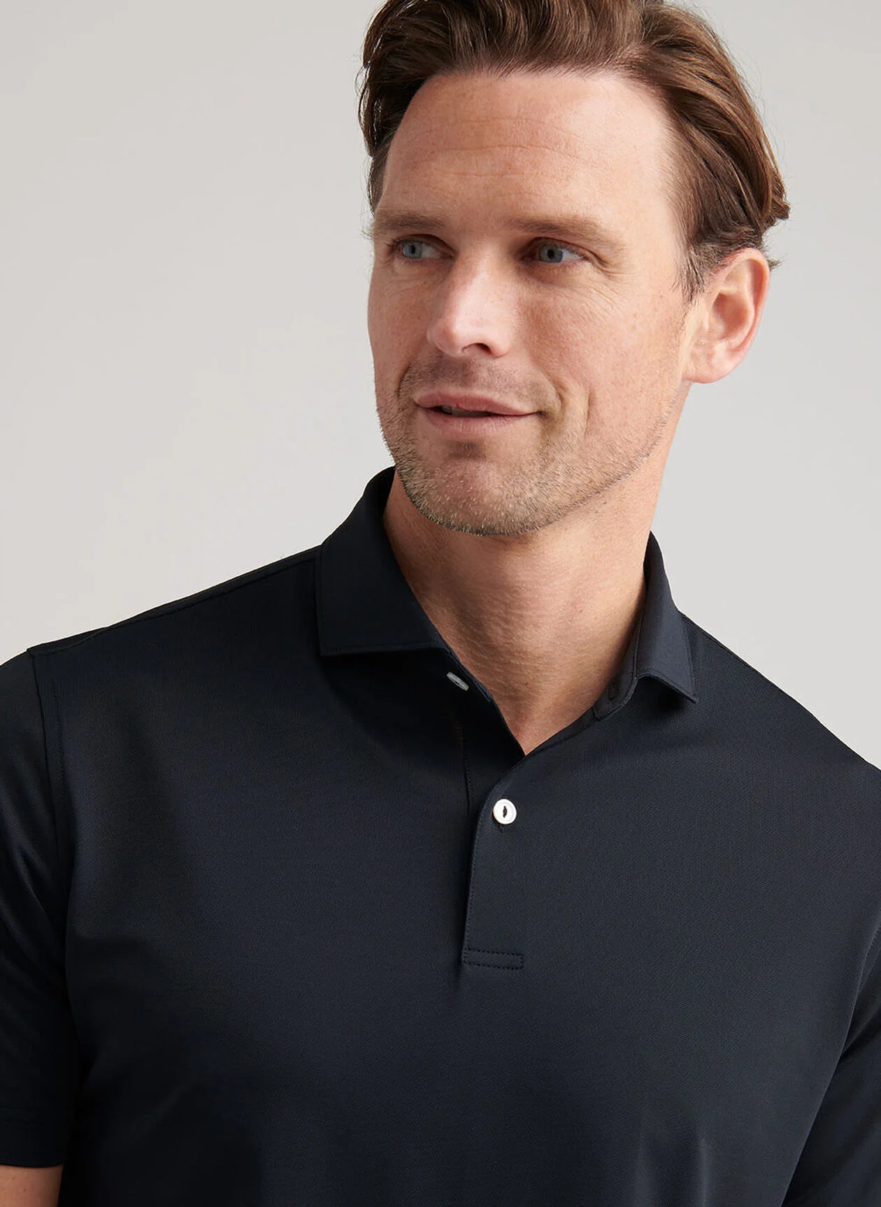 PETER MILLAR Soul Performance Mesh Polo Shirt - Men's Tailored Fit - Black - Image 5