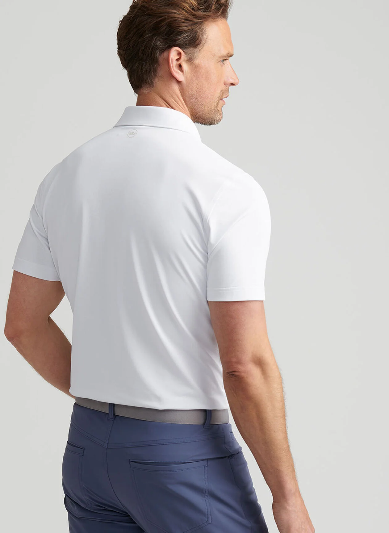 PETER MILLAR Soul Performance Mesh Polo Shirt - Men's Tailored Fit - White - Image 3