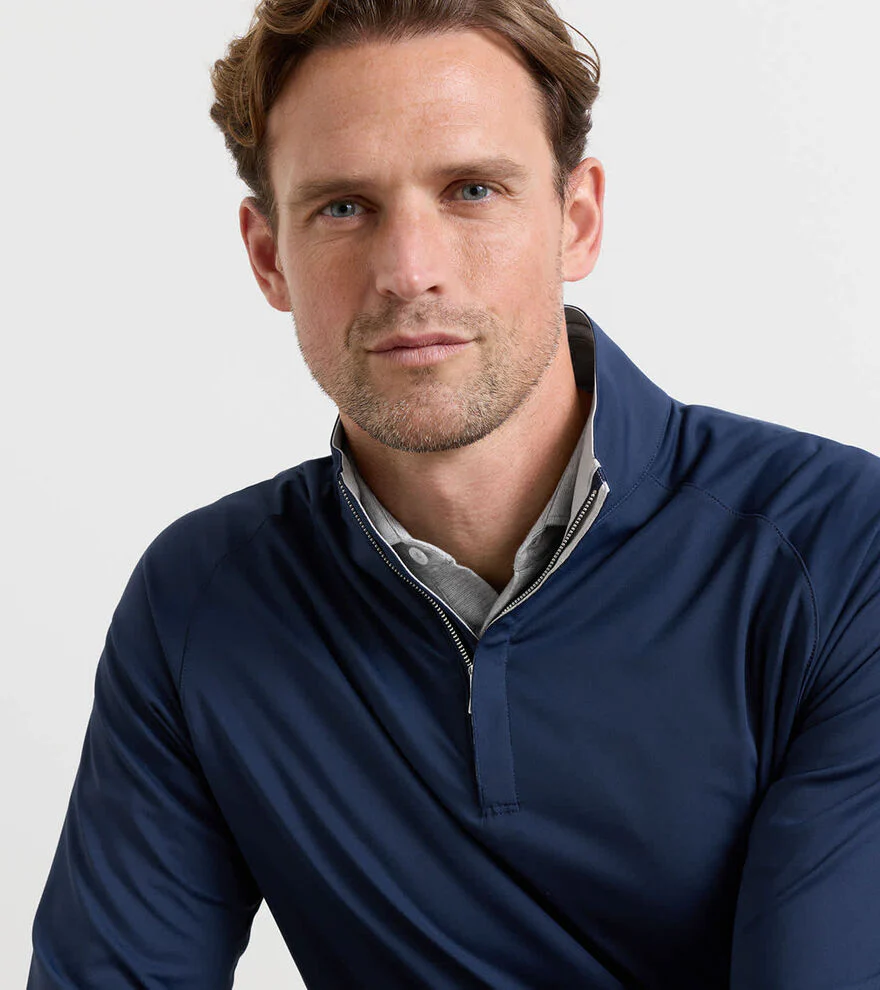PETER MILLAR Stealth Performance Quarter Zip Sweater - Mens - Navy - Image 4