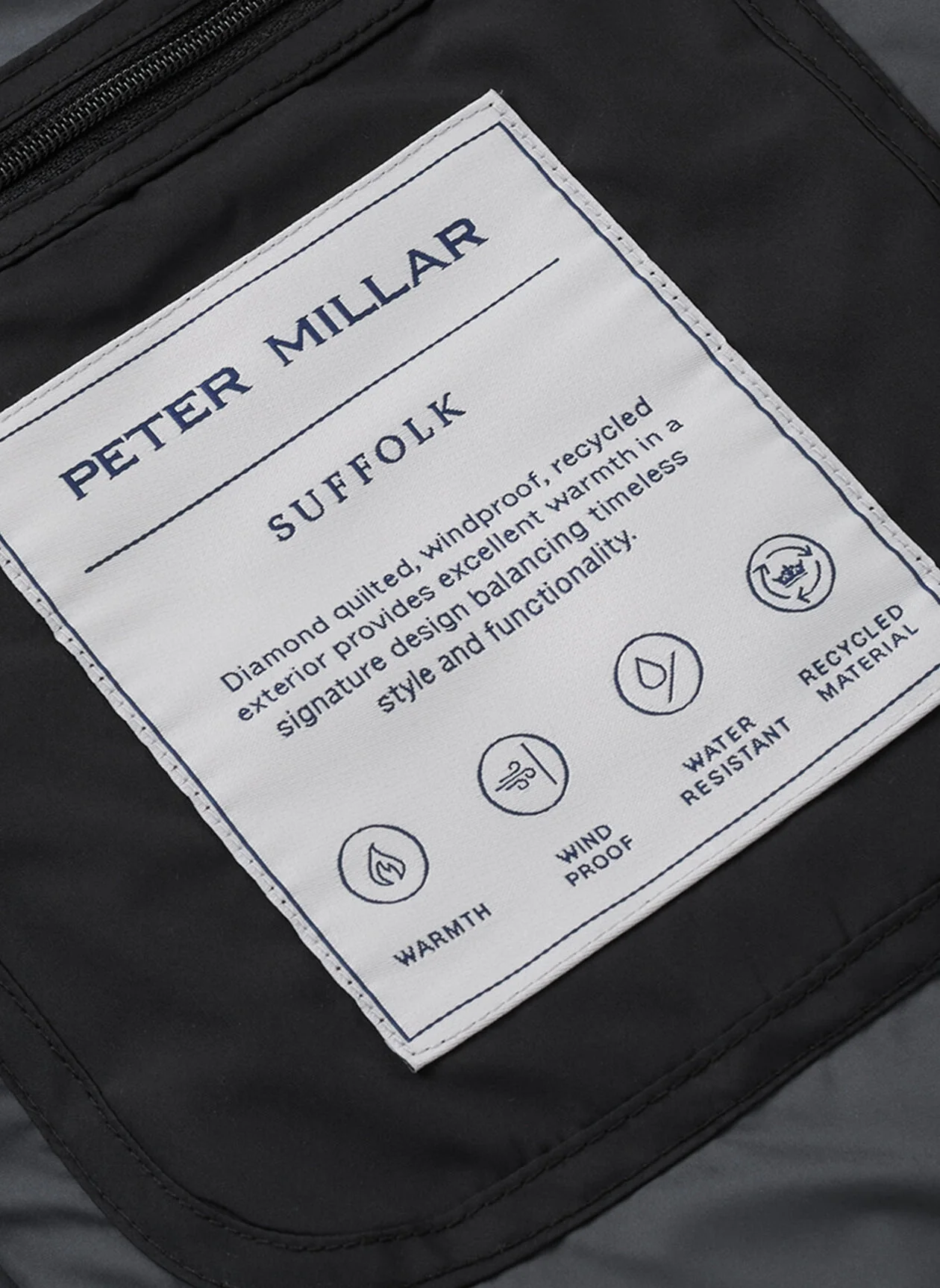 PETER MILLAR Suffolk Quilted Coat - Men's Classic Fit - Black - Image 6