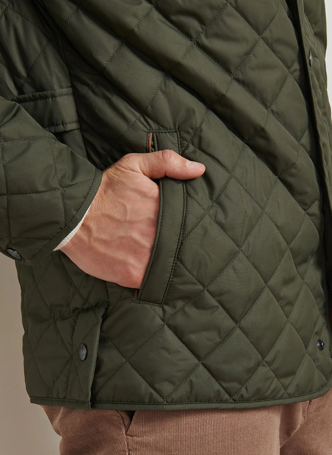 PETER MILLAR Suffolk Quilted Coat - Men's Classic Fit - Dark Olive - Image 4