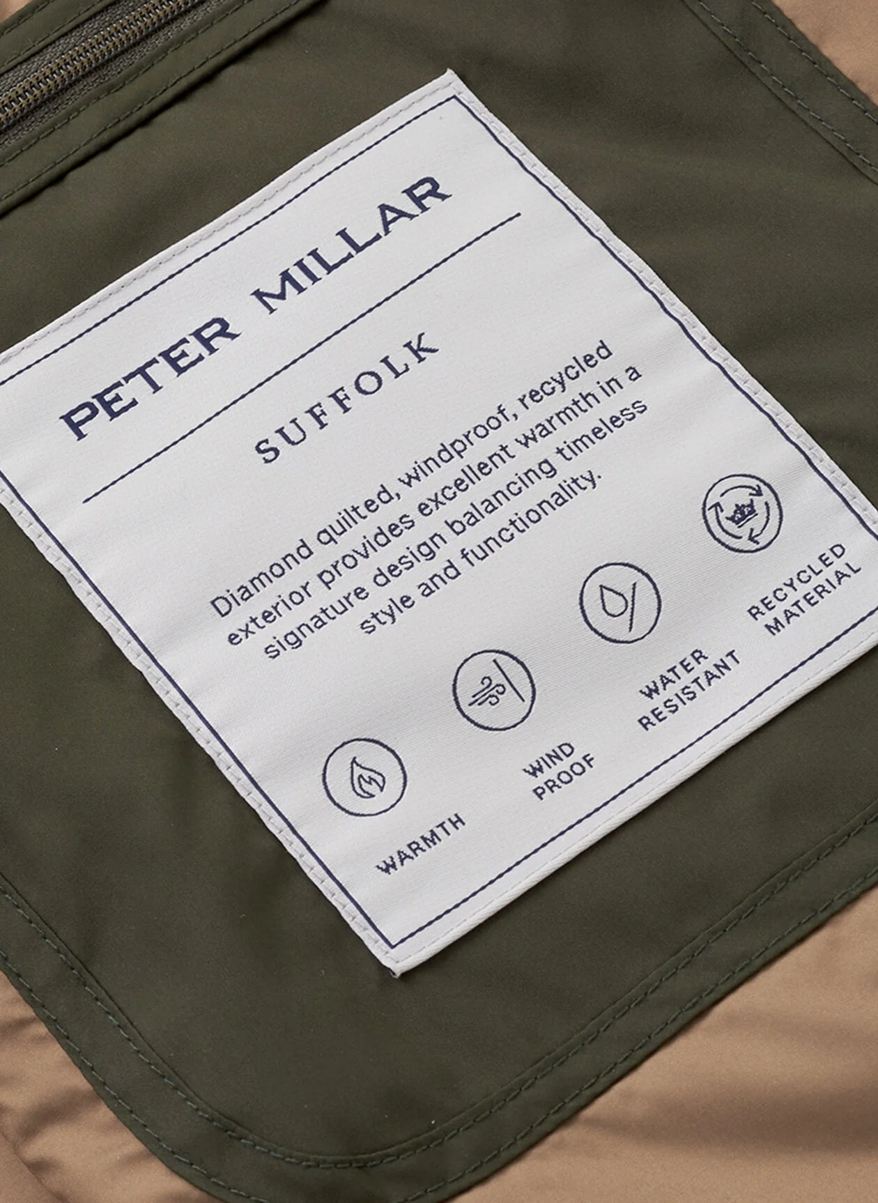 PETER MILLAR Suffolk Quilted Coat - Men's Classic Fit - Dark Olive - Image 7