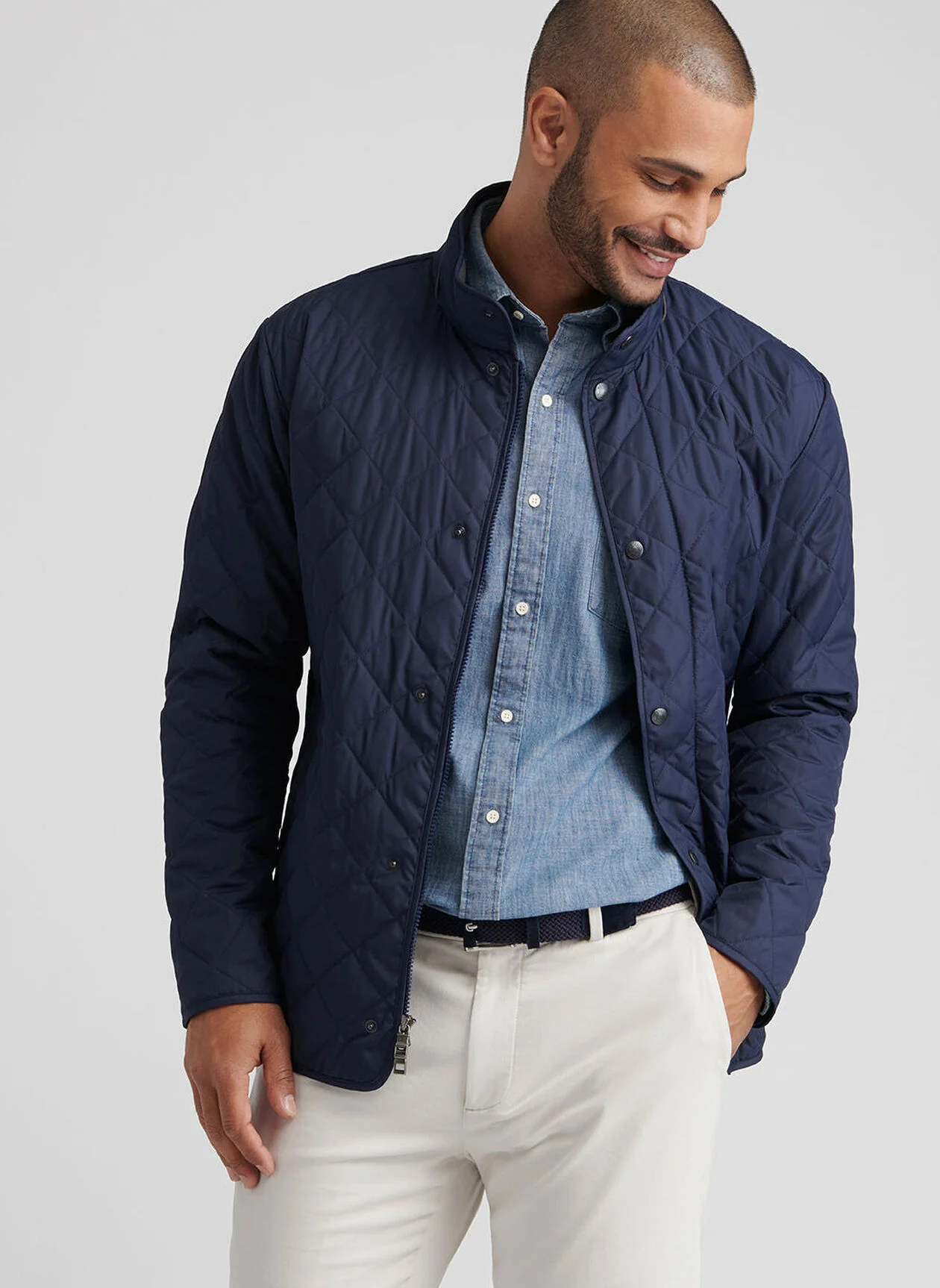 PETER MILLAR Suffolk Quilted Coat - Men's Classic Fit - Navy - Image 2