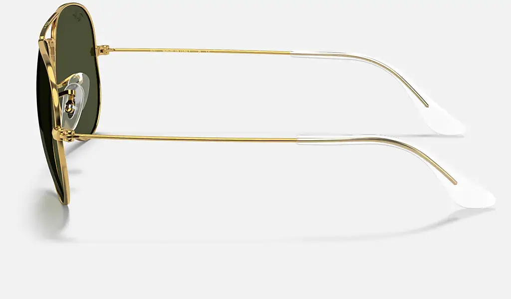 RAY-BAN Aviator Classic Sunglasses - Polished Gold - Crystal Green Lens - Image 2