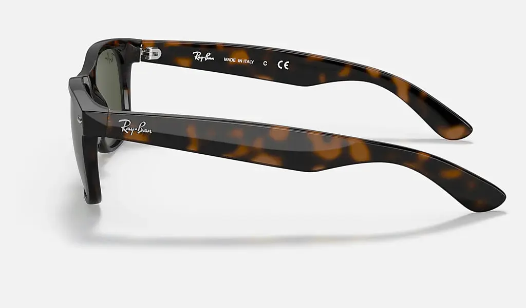 RAY-BAN New Wayfarer Classic Sunglasses - Tortoise - Crystal Green Lens - Image 2
