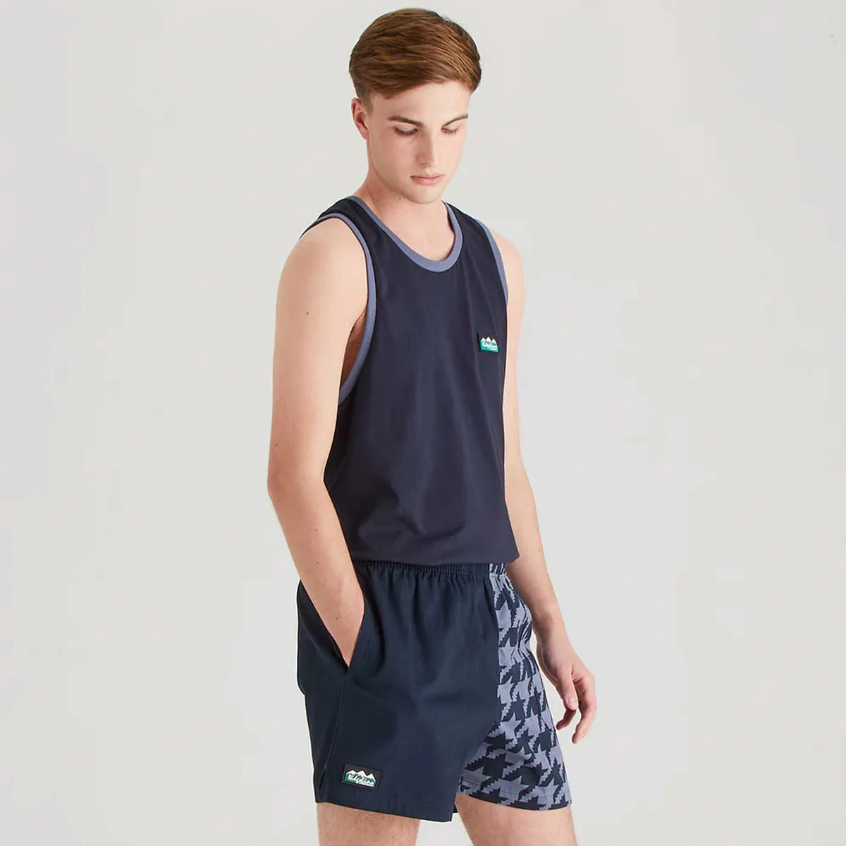 RIDGELINE Backslider Shorts - Navy Print - Image 2