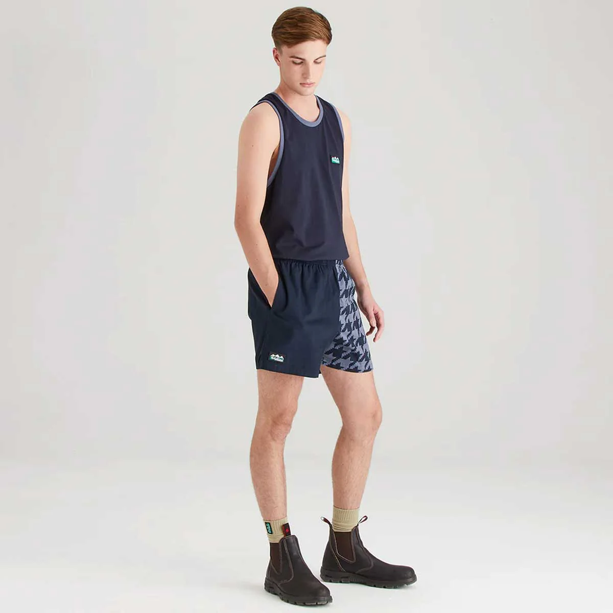 RIDGELINE Backslider Shorts - Navy Print - Image 4