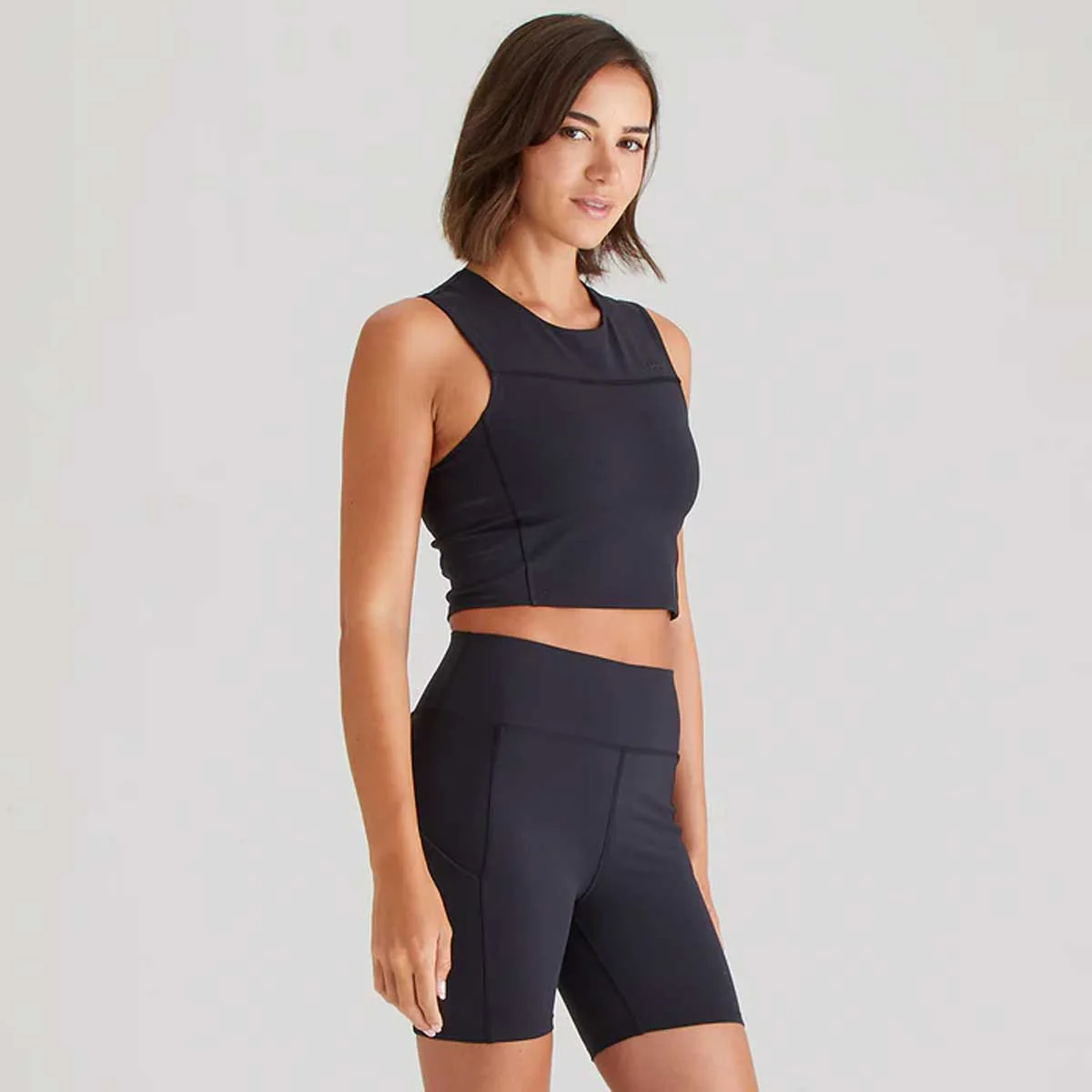 RIDGELINE Ladies Infinity Crop Top - Black