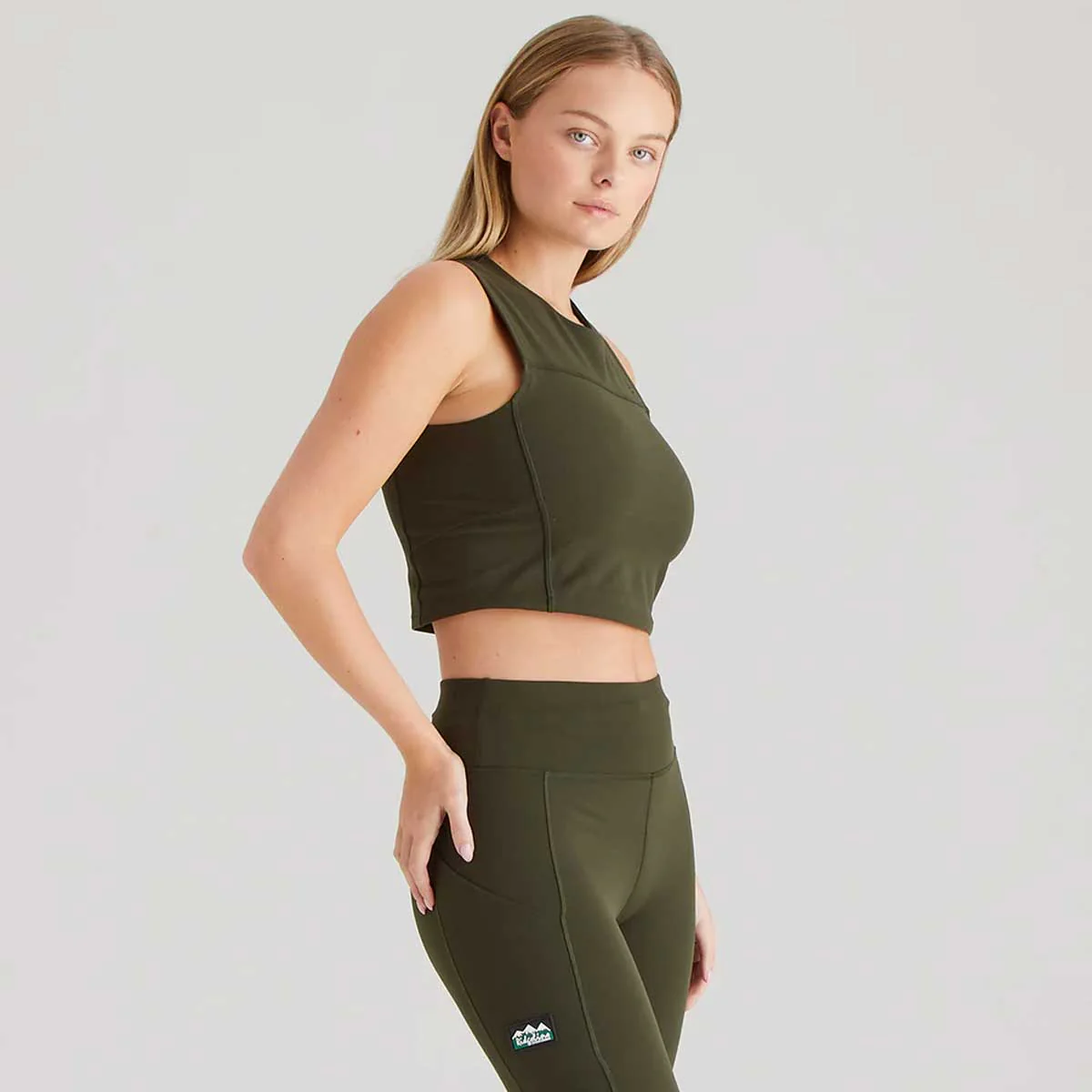 RIDGELINE Ladies Infinity Crop Top - Deep Forest