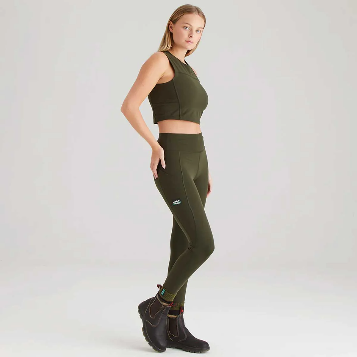 RIDGELINE Ladies Infinity Crop Top - Deep Forest - Image 3