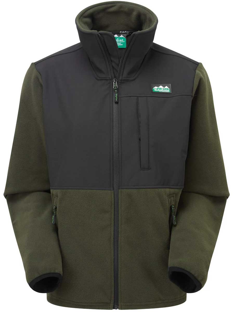 RIDGELINE Mens Hybrid Jacket - Deep Forest & Black - Image 5