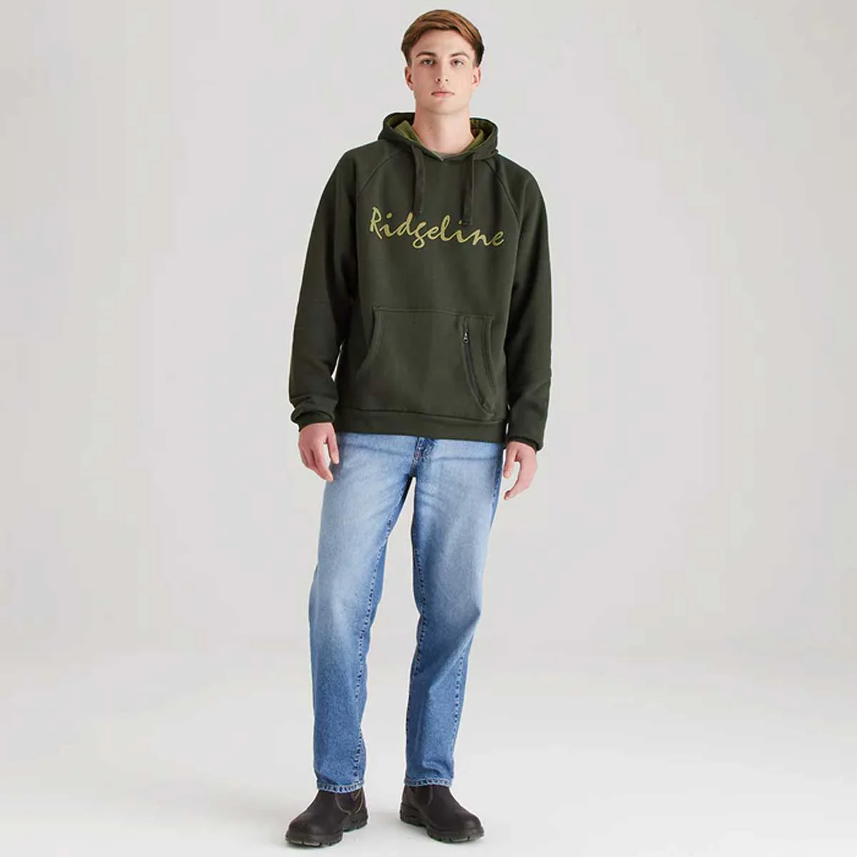 RIDGELINE Signature Hoodie - Mens - Deep Forest - Image 4
