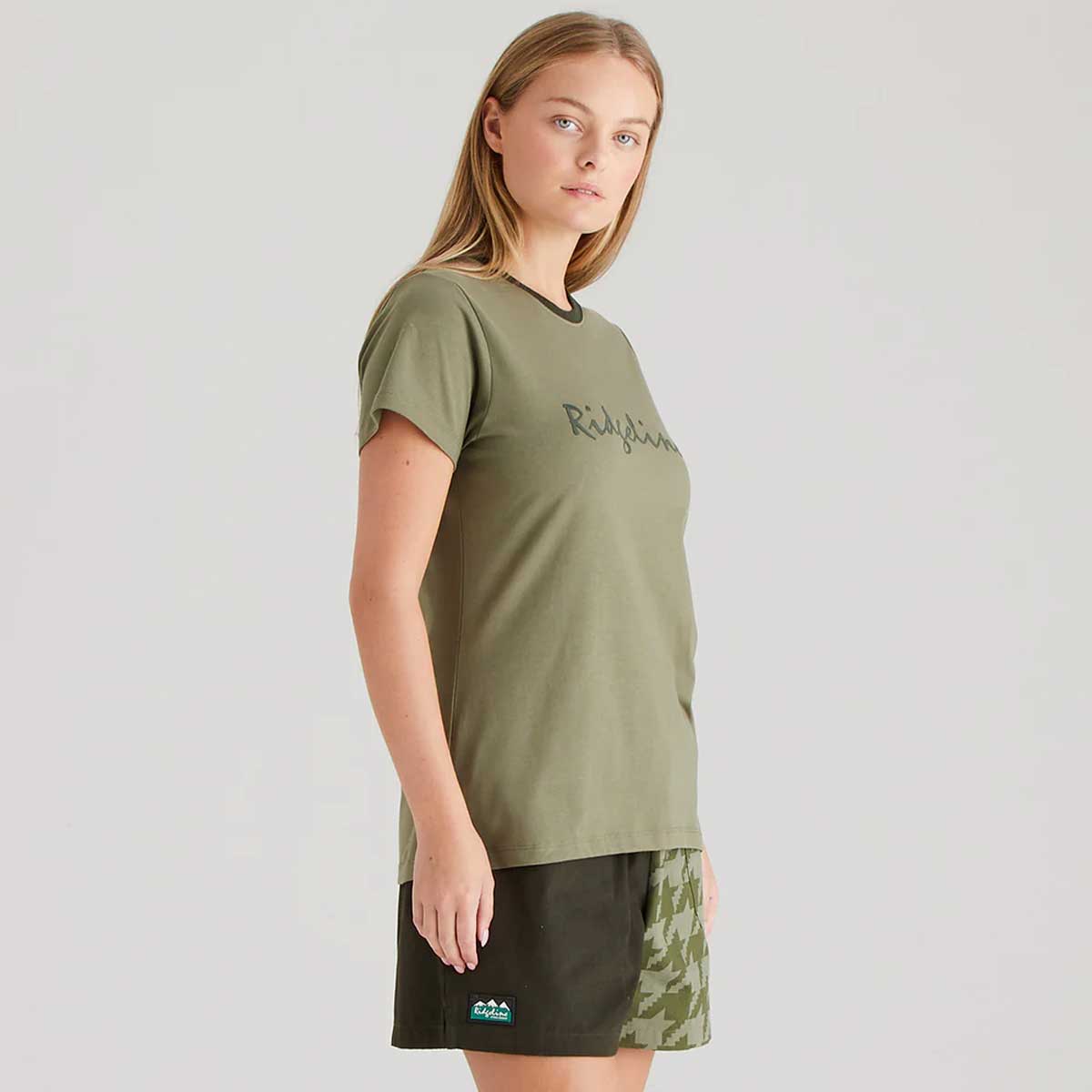 RIDGELINE Signature T-Shirt - Womens - Khaki - Image 3