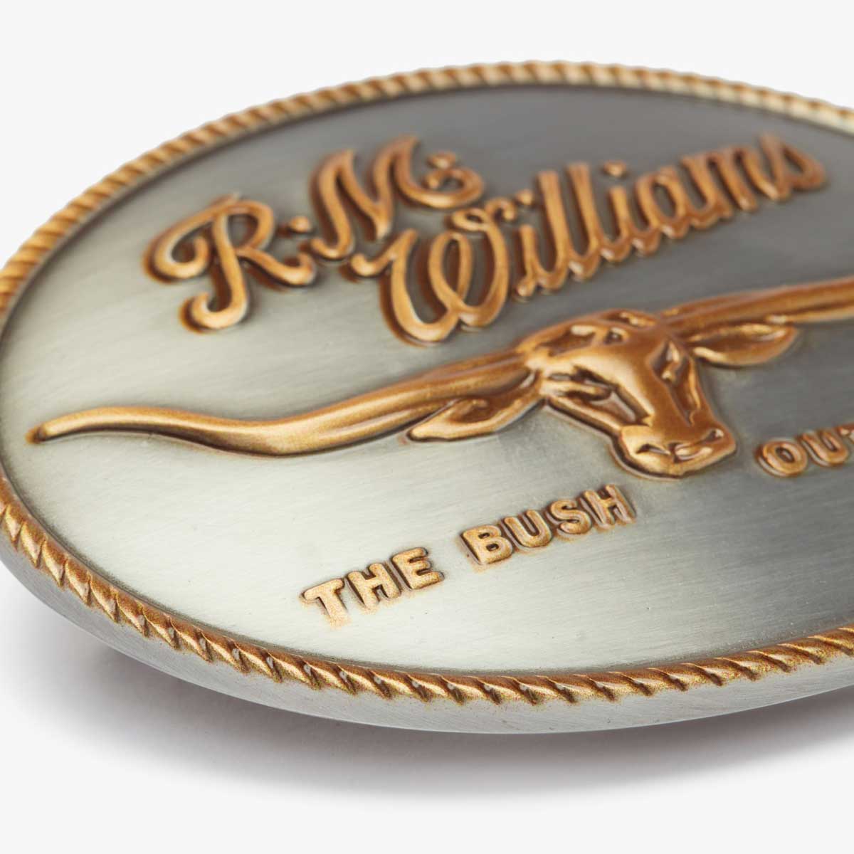 RM WILLIAMS Belt Buckle - Longhorn Trophy - Silver & Gold - Image 3