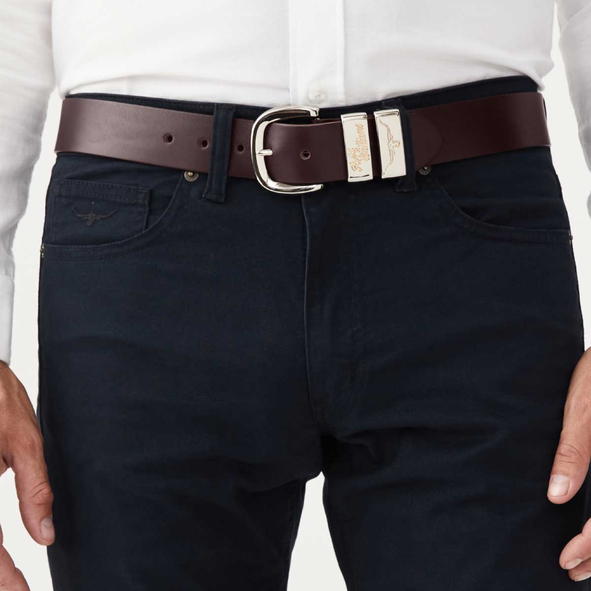 RM WILLIAMS Jerrawa Belt - Men's CB583 Leather 1.5" - Chestnut - Image 2