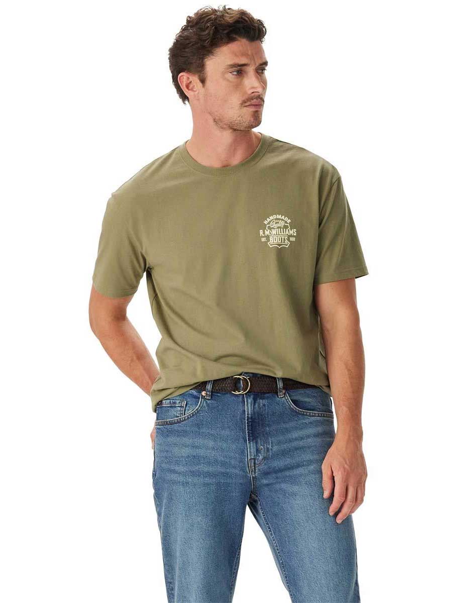 30% OFF RM WILLIAMS Boots T-Shirt - Men's Crew Neck - Sage - Size: XL - Image 3