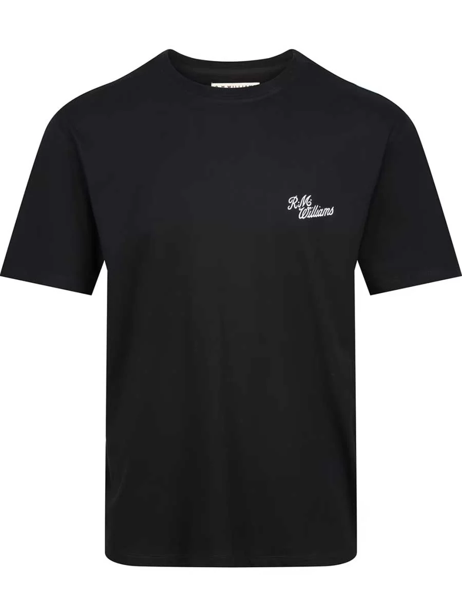 RM WILLIAMS Byron T-Shirt - Men's Crew Neck - Black - Image 3
