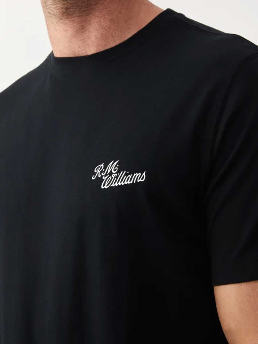 RM WILLIAMS Byron T-Shirt - Men's Crew Neck - Black - Image 5
